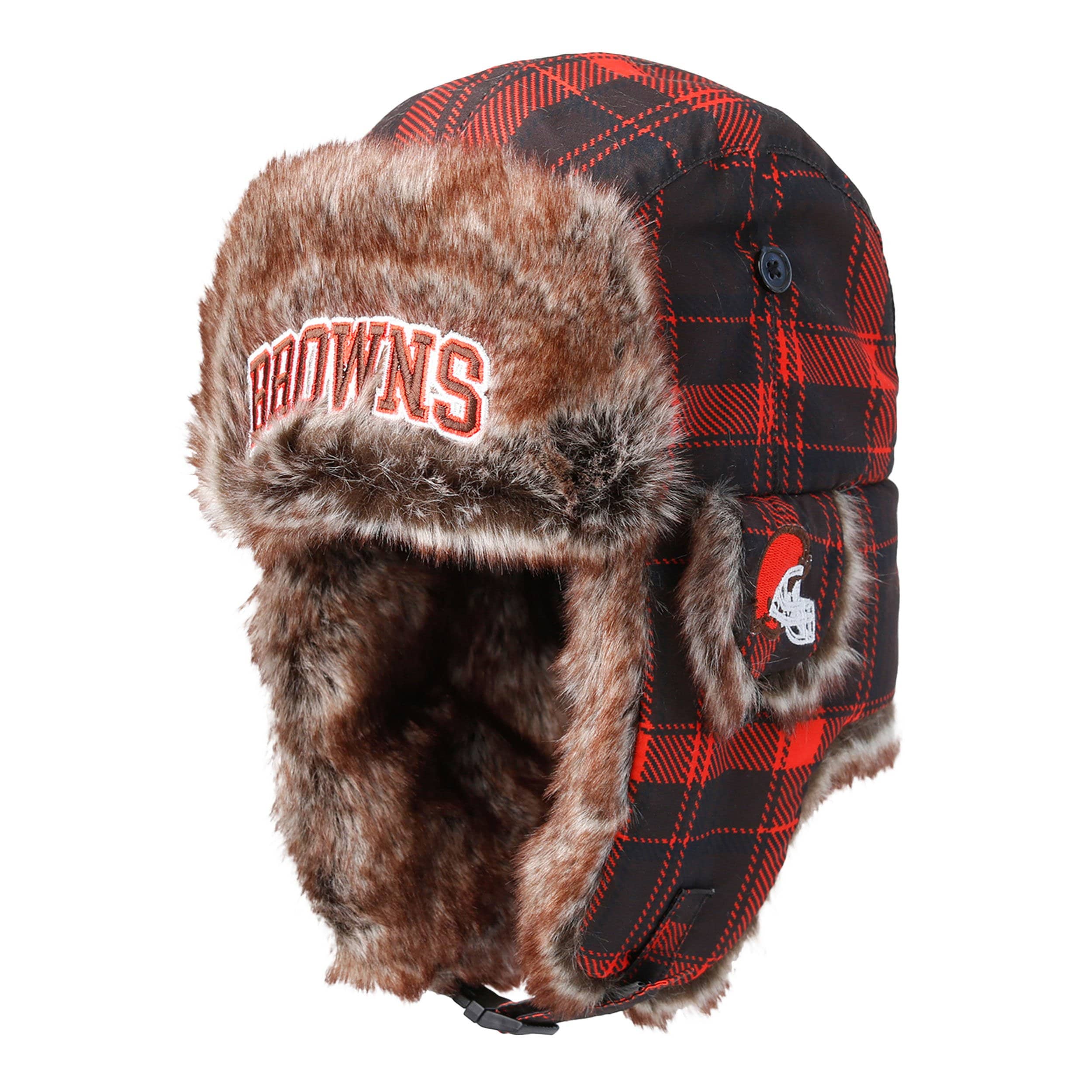 New Era Men's Orange Detroit Tigers Buffalo Plaid Trapper Hat