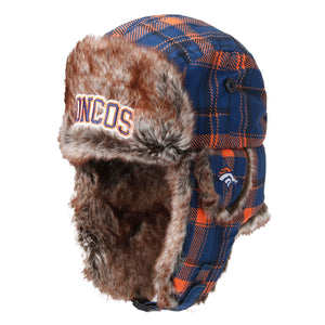 Denver Broncos NFL Wordmark Flannel Trapper Hat