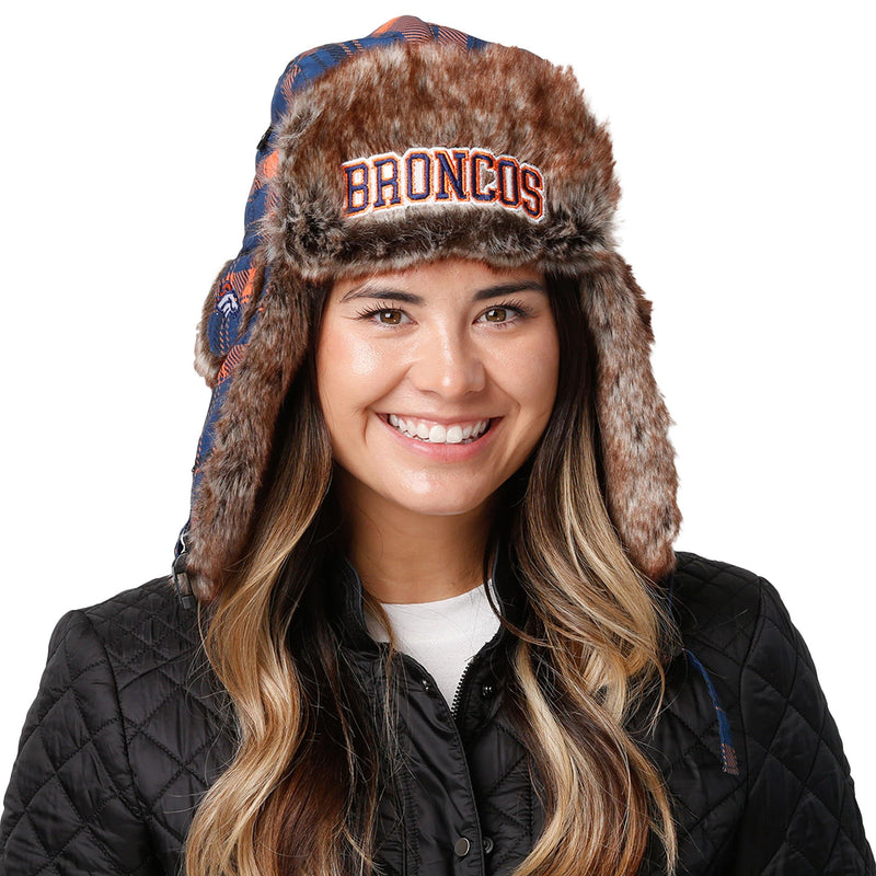 Denver Broncos NFL Wordmark Flannel Trapper Hat