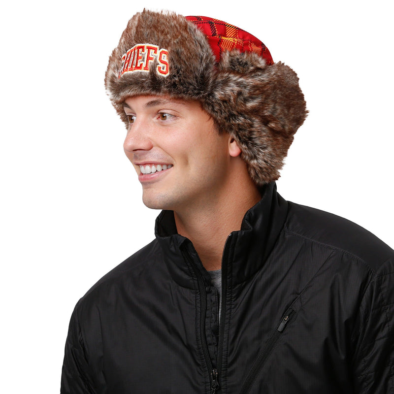 Kansas City Chiefs Big Logo Trapper Hat With Face Cover FOCO