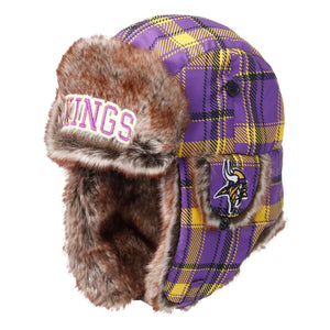 Minnesota Vikings NFL Wordmark Flannel Trapper Hat