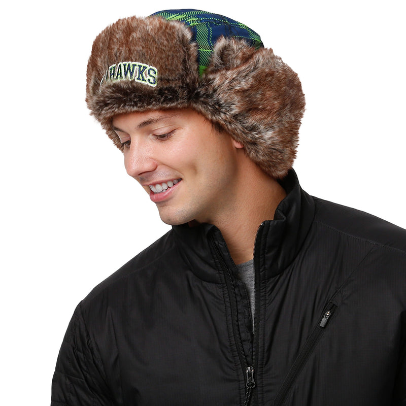 Green Bay Packers NFL Wordmark Flannel Trapper Hat FOCO