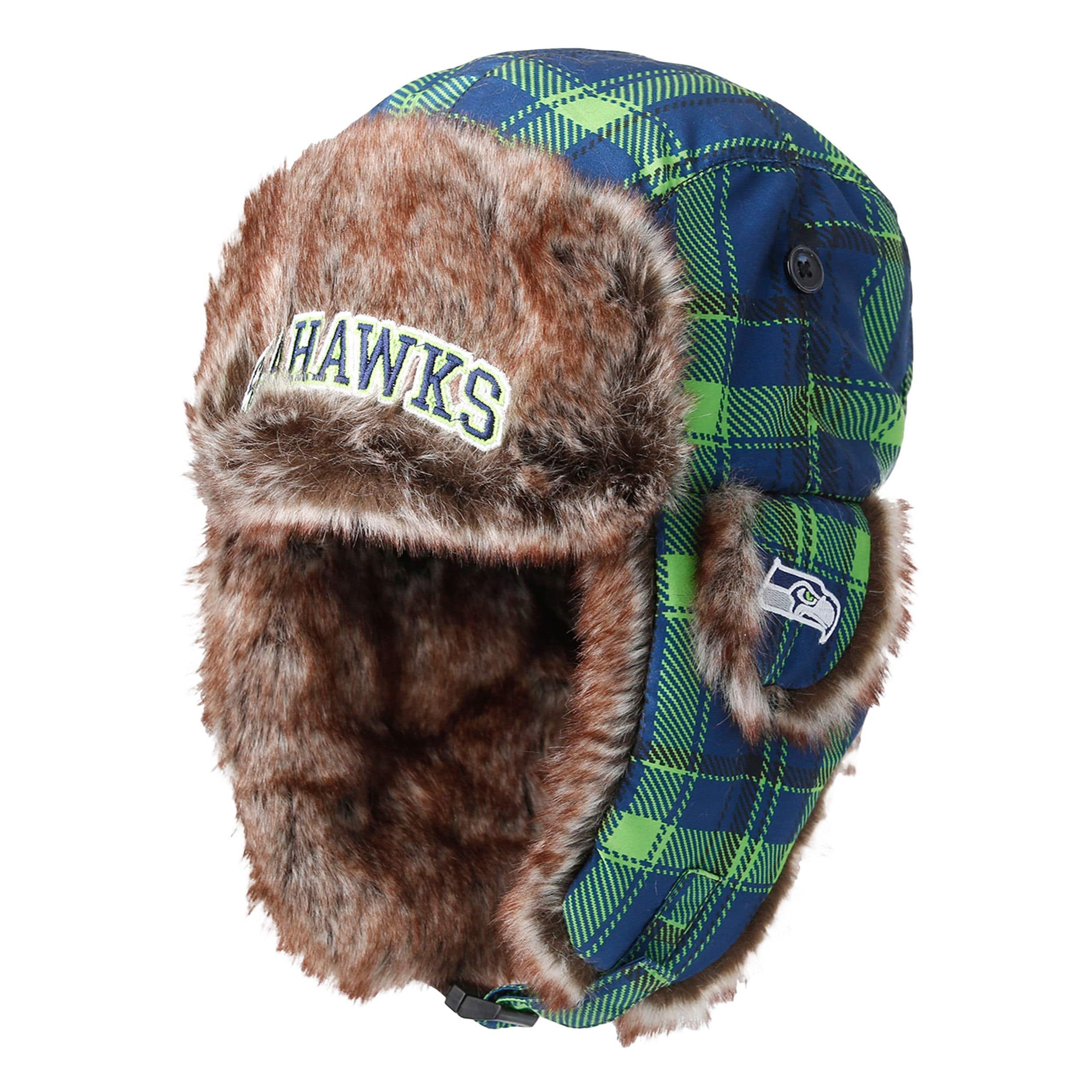 Dallas Cowboys NFL Wordmark Flannel Trapper Hat FOCO