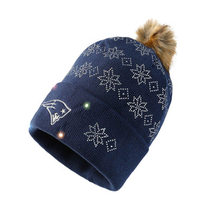 New England Patriots NFL Rhinestone Light Up Beanie