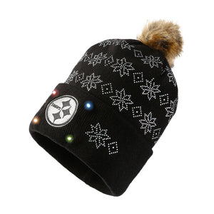 Pittsburgh Steelers NFL Rhinestone Light Up Beanie