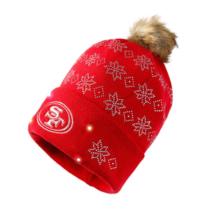 San Francisco 49ers NFL Rhinestone Light Up Beanie
