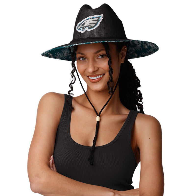 Philadelphia Eagles NFL Womens Wordmark Beach Straw Hat