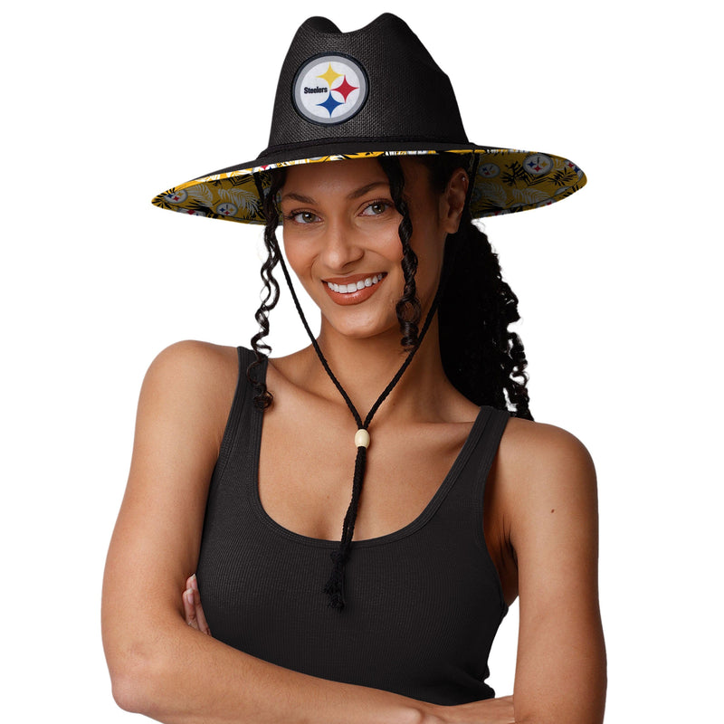 Pittsburgh Steelers Straw Cowboy Hat - White