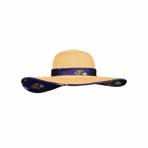Baltimore Ravens NFL Womens Floral Straw Hat