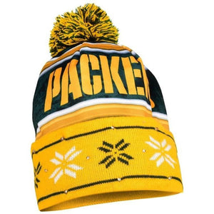 Green Bay Packers NFL Wordmark Light Up Printed Beanie