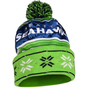 Seattle Seahawks NFL Wordmark Light Up Printed Beanie