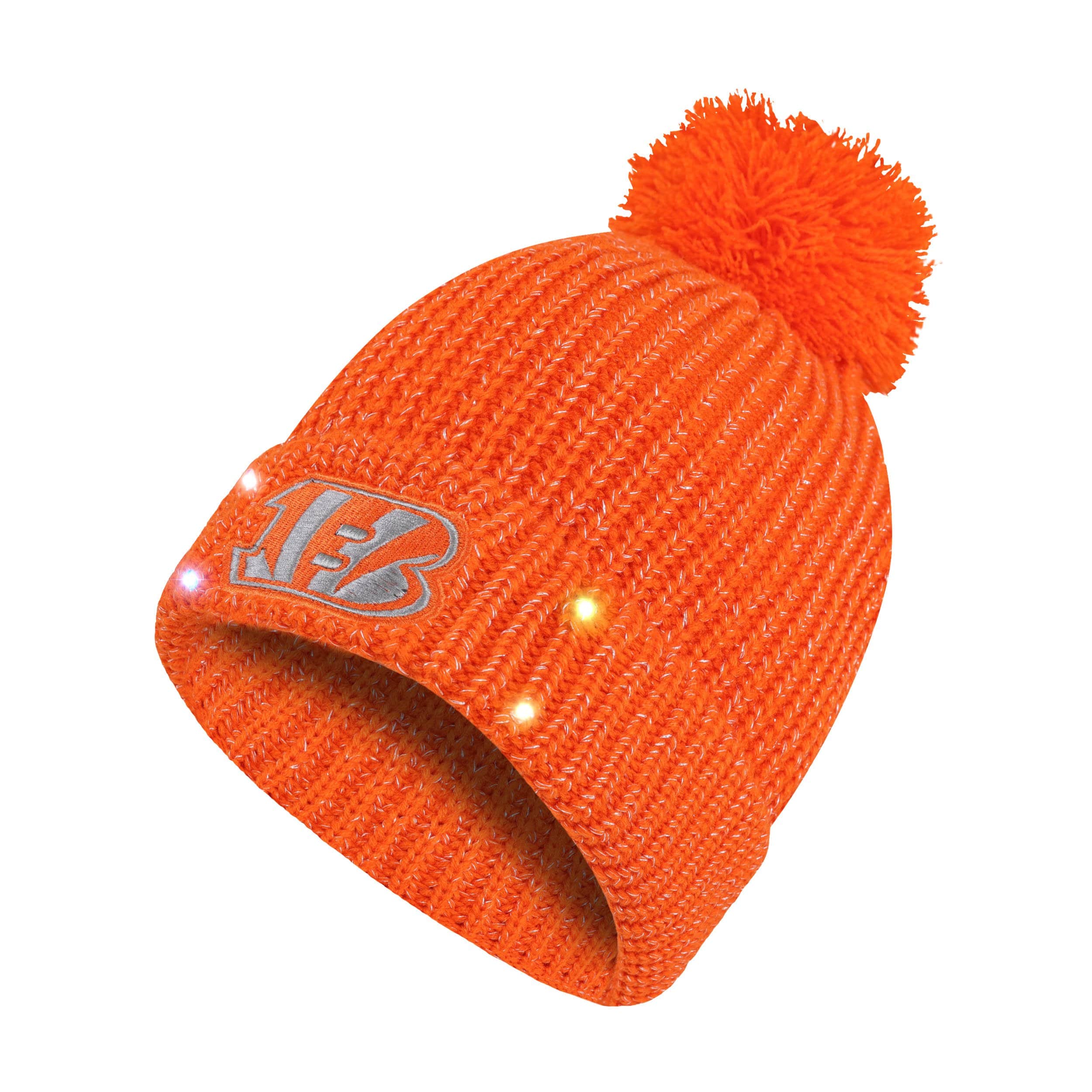 Cincinnati Bengals Womens NFL Glitter Knit Light Up Beanie