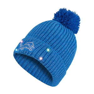Detroit Lions Womens NFL Glitter Knit Light Up Beanie
