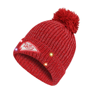 Kansas City Chiefs Womens NFL Glitter Knit Light Up Beanie