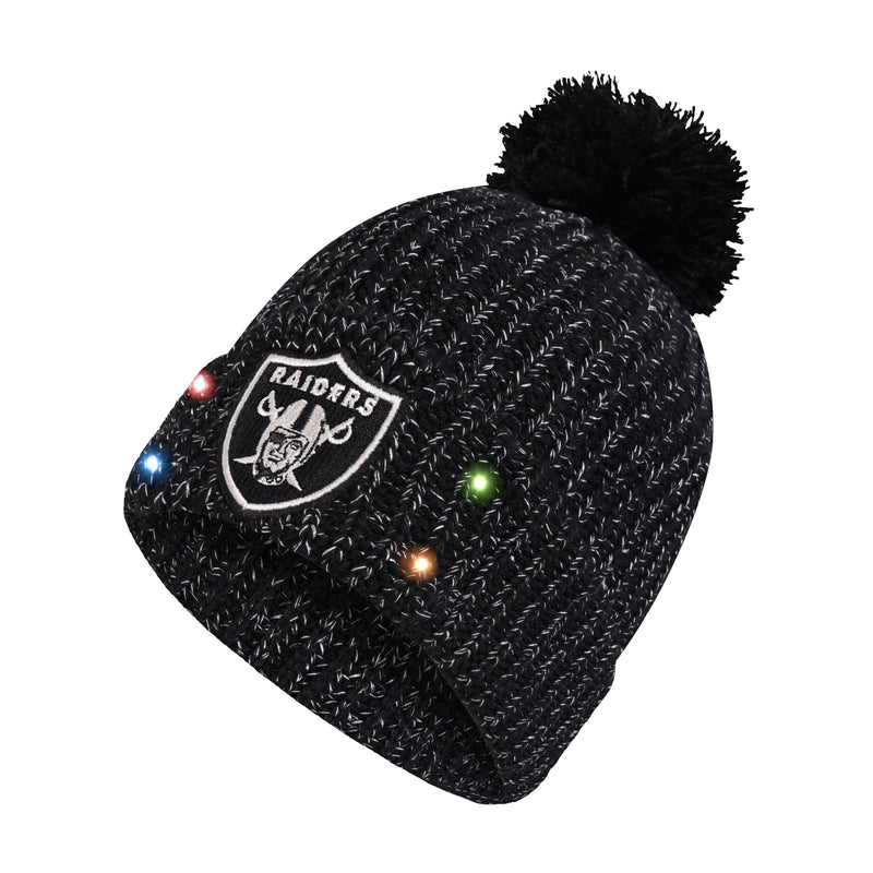 Las Vegas Raiders Womens NFL Glitter Knit Light Up Beanie