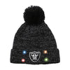 Las Vegas Raiders Womens NFL Glitter Knit Light Up Beanie