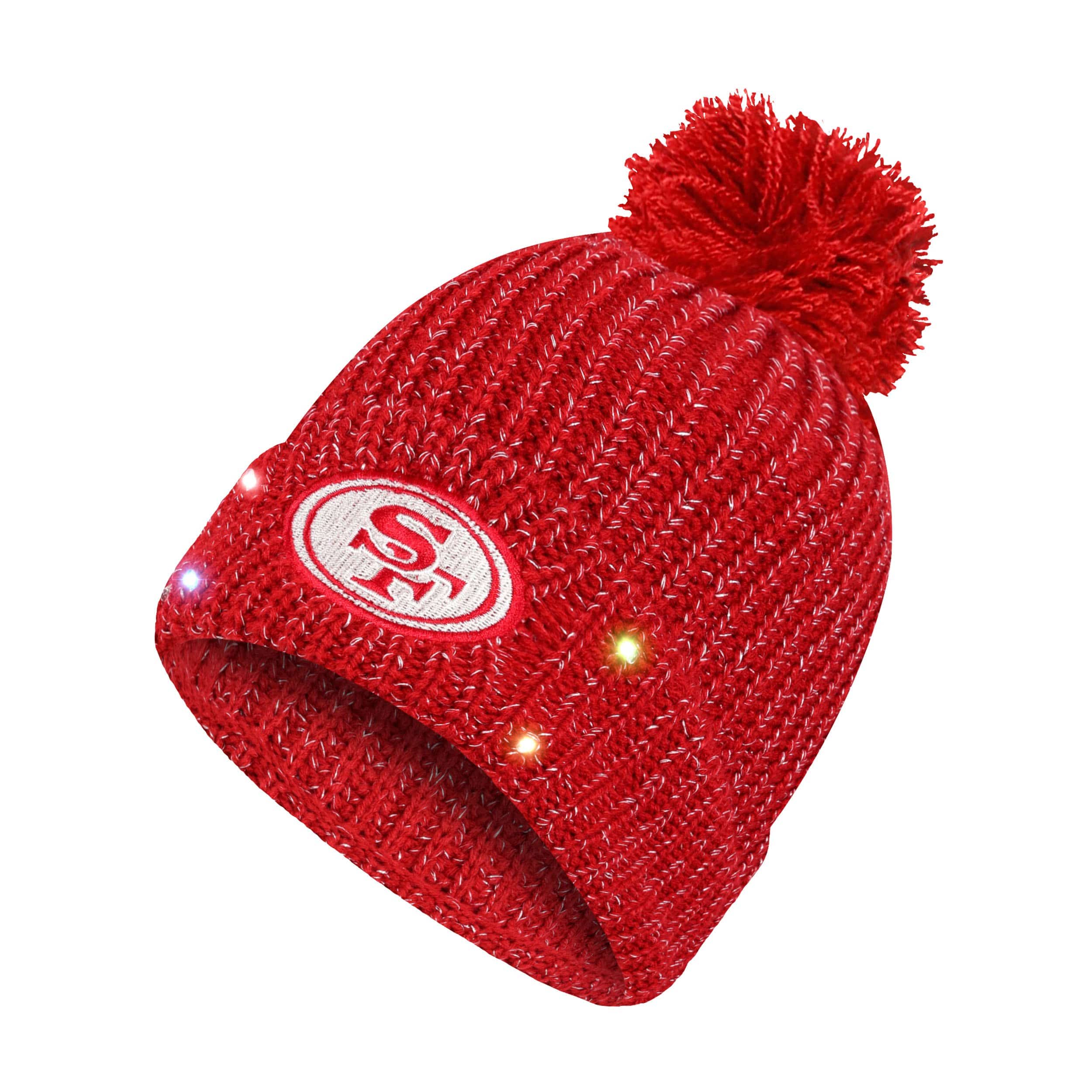 San Francisco 49ers Womens NFL Glitter Knit Light Up Beanie