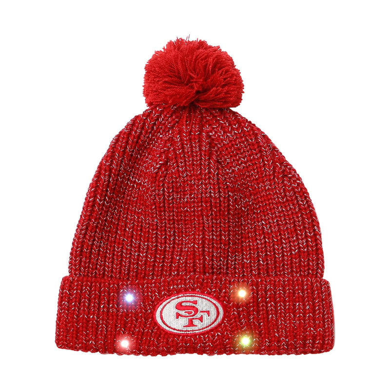 San Francisco 49ers Womens NFL Glitter Knit Light Up Beanie