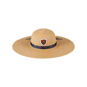 Chicago Bears NFL Womens Wordmark Beach Straw Hat