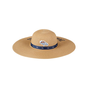 Denver Broncos NFL Womens Wordmark Beach Straw Hat