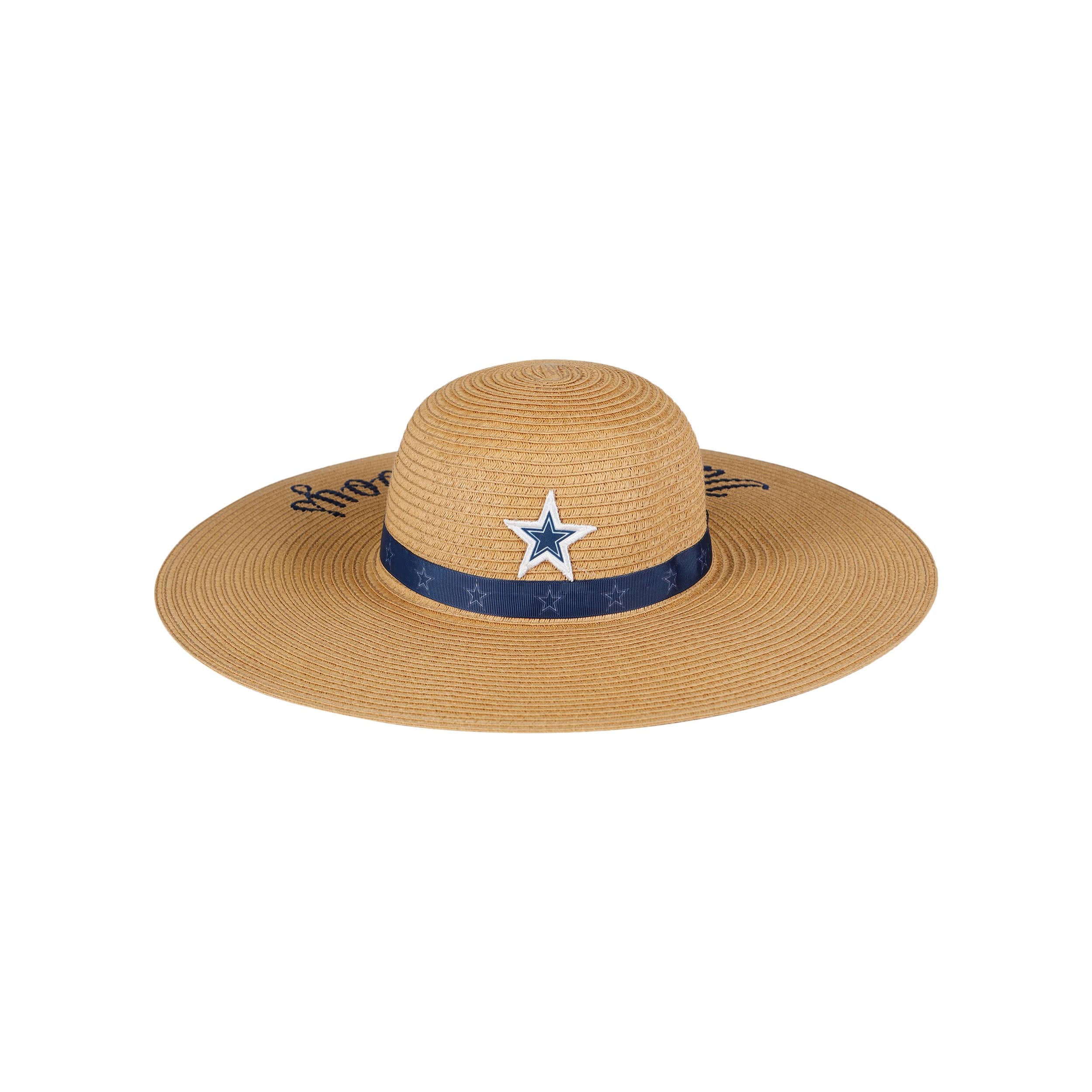 FOCO Dallas Cowboys NFL Womens Wordmark Beach Straw Hat