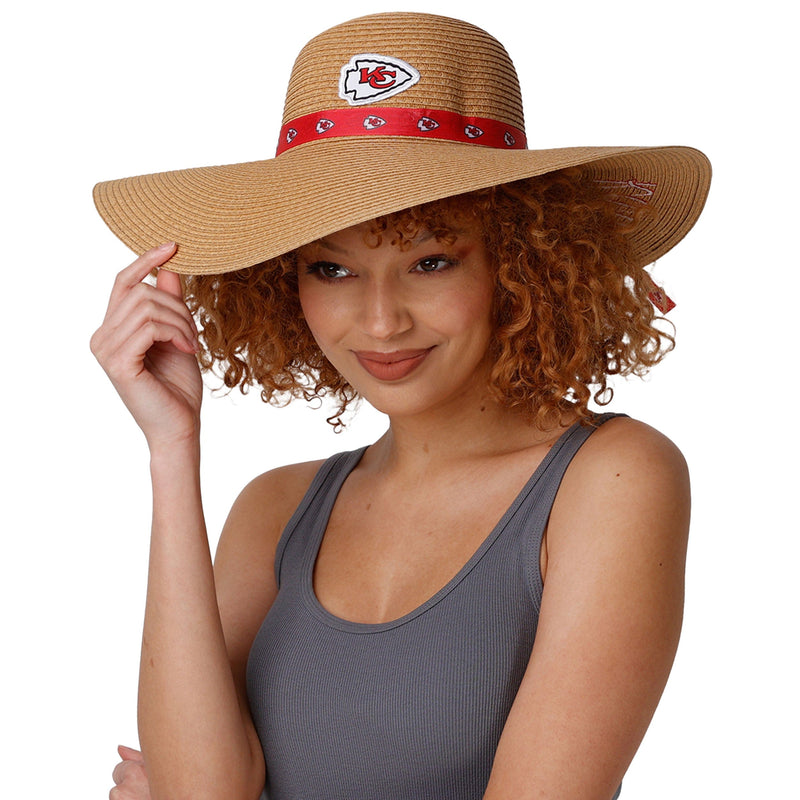 FOCO Green Bay Packers NFL Womens Wordmark Beach Straw Hat