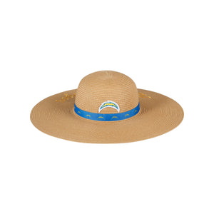Los Angeles Chargers NFL Womens Wordmark Beach Straw Hat