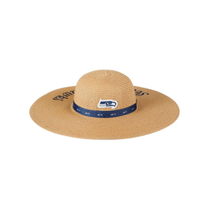 Seattle Seahawks NFL Womens Wordmark Beach Straw Hat