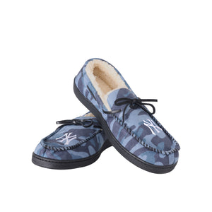 New York Yankees MLB Mens Printed Camo Moccasin Slippers