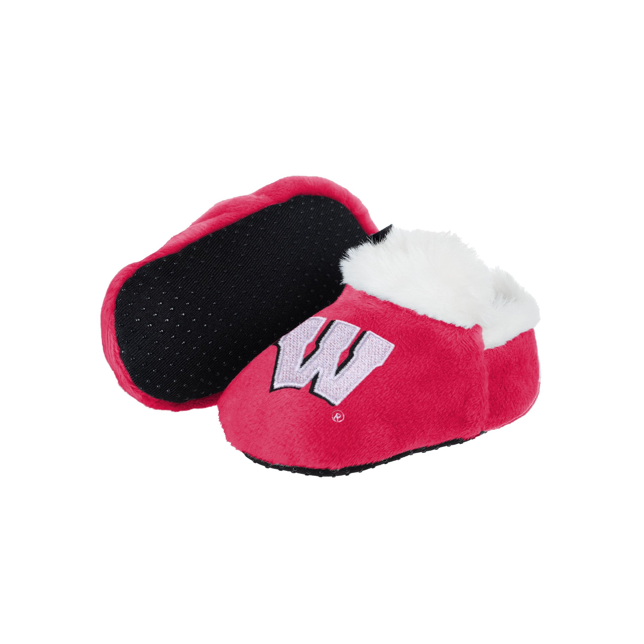 Youth FOCO Wisconsin Badgers Team Stripe Slippers