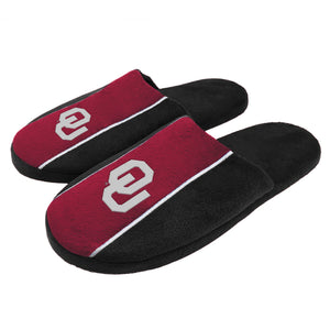 Oklahoma Sooners NCAA Mens Big Logo Stripe Slippers