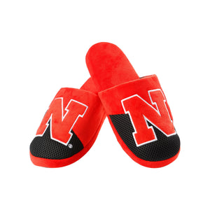 Nebraska Cornhuskers NCAA Mens Team Logo Staycation Slippers