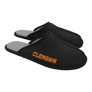 Clemson Tigers NCAA Mens Team Color Wordmark Open Back Moccasin Slippers