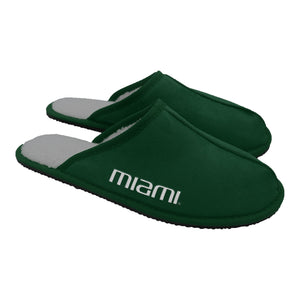 Miami Hurricanes NCAA Mens Team Color Wordmark Open Back Moccasin Slippers