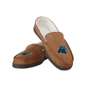 Carolina Panthers NFL Mens Beige Moccasin Slipper