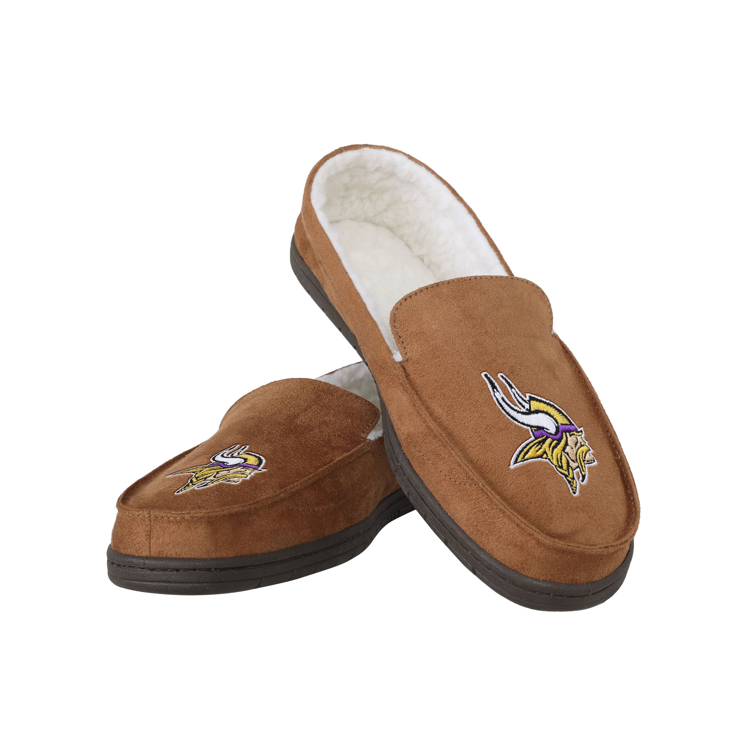 Minnesota Vikings NFL Mens Beige slipper Moccasin M (9-10) Forever  Collectible