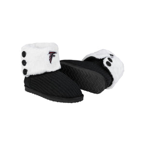 Atlanta Falcons NFL Womens Knit High End Button Boot Slipper