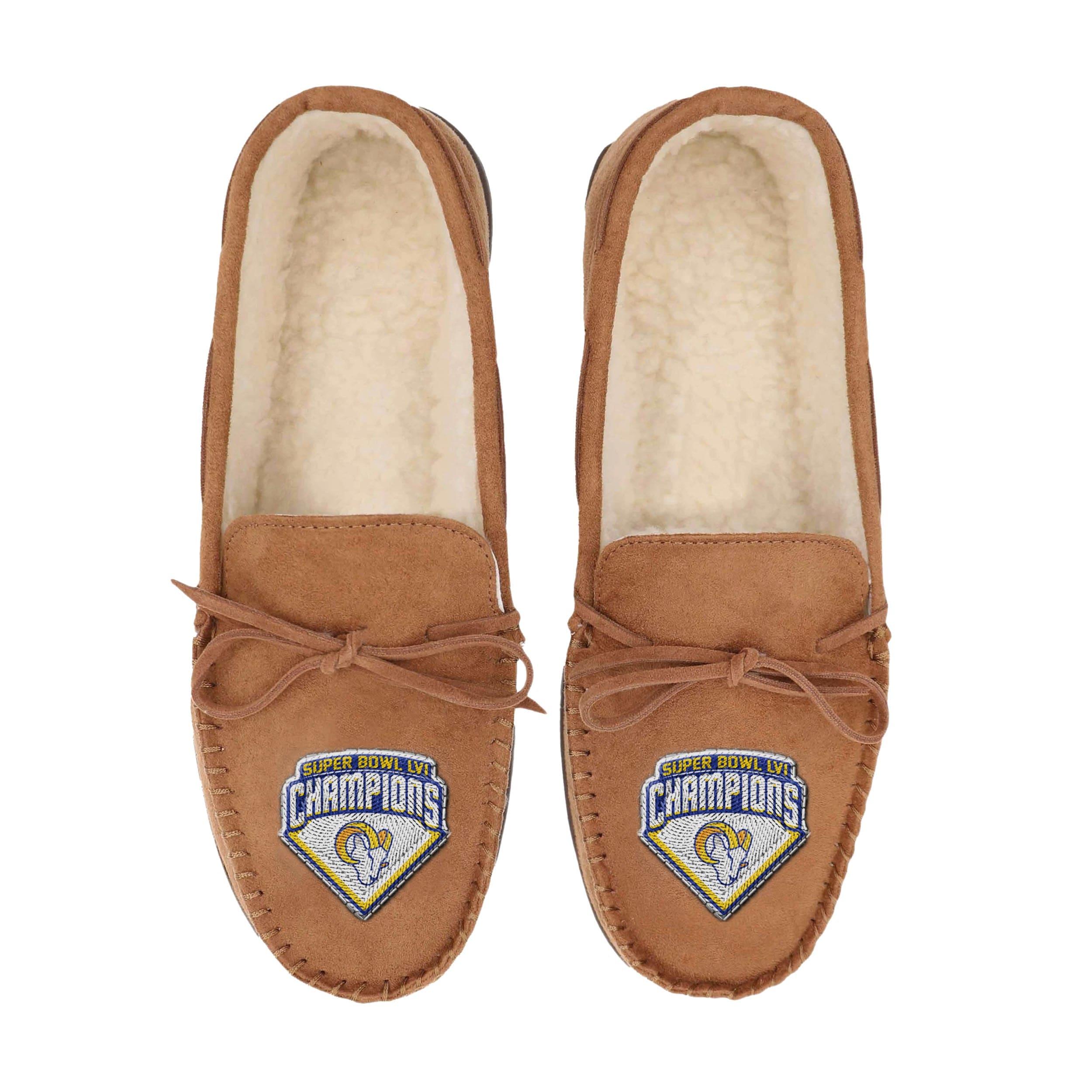 Los Angeles Rams NFL Mens Big Logo Athletic Moccasin Slippers