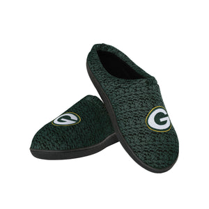 Green Bay Packers NFL Mens Poly Knit Cup Sole Slippers