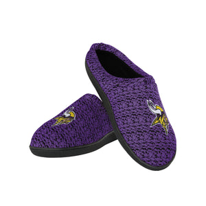 Minnesota Vikings NFL Mens Poly Knit Cup Sole Slippers
