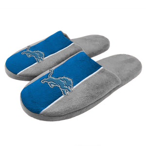 Detroit Lions NFL Mens Big Logo Stripe Slippers
