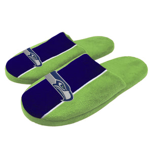 Seattle Seahawks NFL Mens Big Logo Stripe Slippers