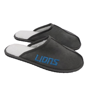 Detroit Lions NFL Mens Team Color Wordmark Open Back Moccasin Slippers