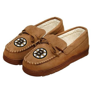 Boston Bruins NHL Mens Moccasin Slippers