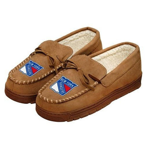 New York Rangers Mens Moccasin Slippers