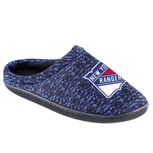 New York Rangers NHL Mens Poly Knit Cup Sole Slippers