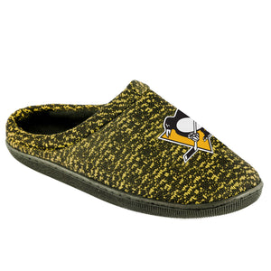 Pittsburgh Penguins NHL Mens Poly Knit Cup Sole Slippers