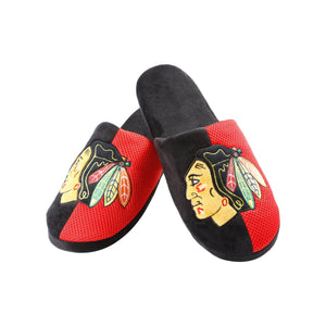 Chicago Blackhawks NHL Mens Team Logo Staycation Slippers