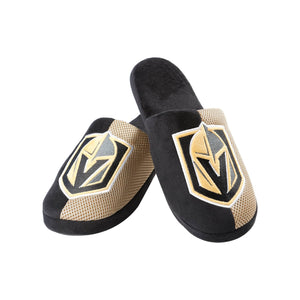 Vegas Golden Knights NHL Mens Team Logo Staycation Slippers