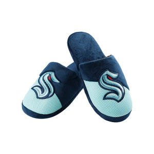 Seattle Kraken NHL Mens Team Logo Staycation Slippers